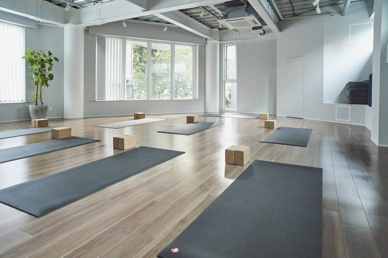 Studio with mats laid out
